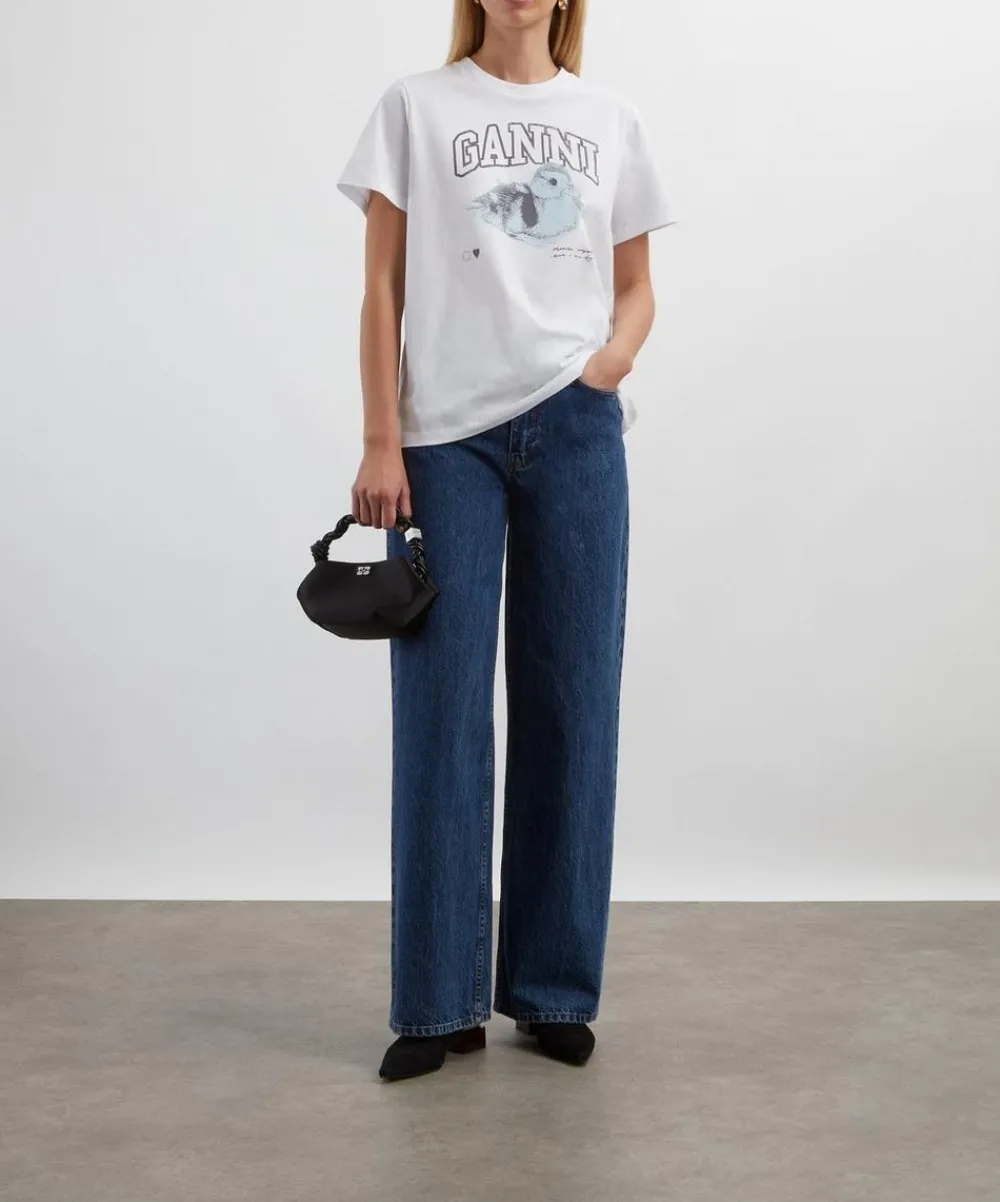 Ganni Tops^White Basic Jersey Duckie Relaxed T-shirt