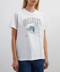 Ganni Tops^White Basic Jersey Duckie Relaxed T-shirt