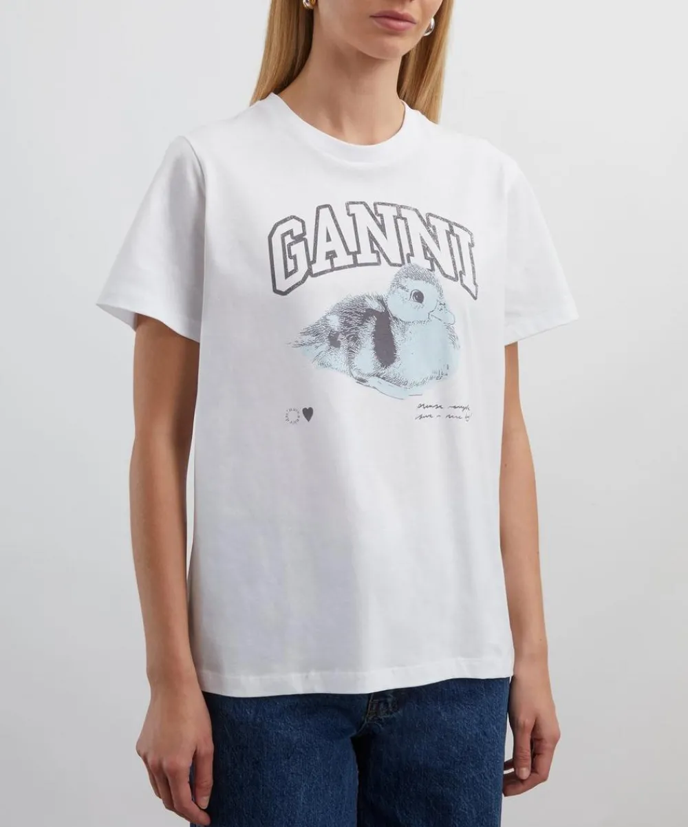 Ganni Tops^White Basic Jersey Duckie Relaxed T-shirt