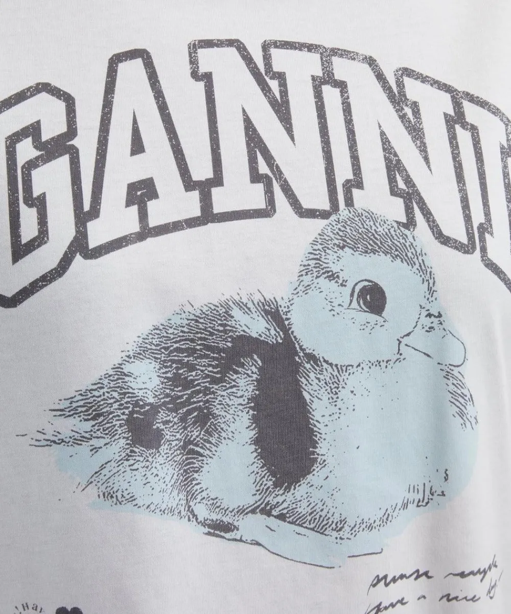 Ganni Tops^White Basic Jersey Duckie Relaxed T-shirt