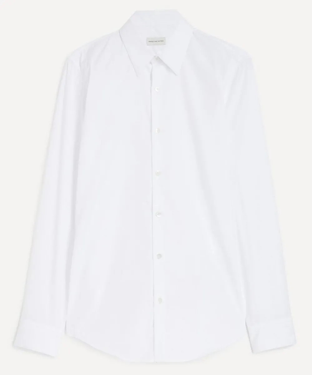 Dries Van Noten Shirts^White Cotton Poplin Shirt