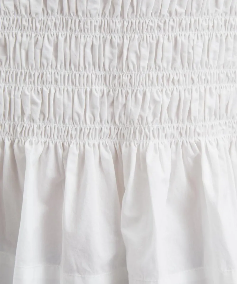 Ganni Tops^White Cotton Smock Tie Top