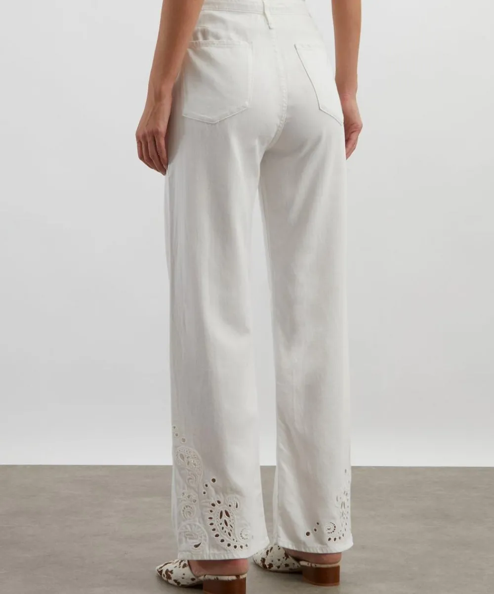 Rag & Bone Jeans^White Eyelet Phoebe Denim Beach Trousers