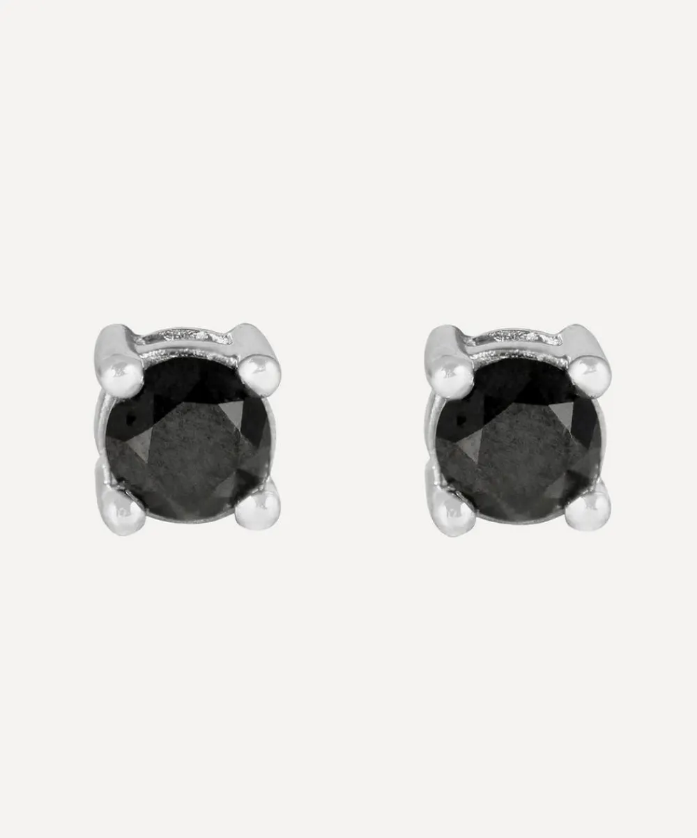 Kojis Earrings|Earrings^White Gold Black Diamond Stud Earrings