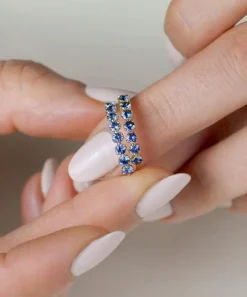 Dinny Hall Rings^White Gold Elyhara Blue Sapphire Half Eternity Ring