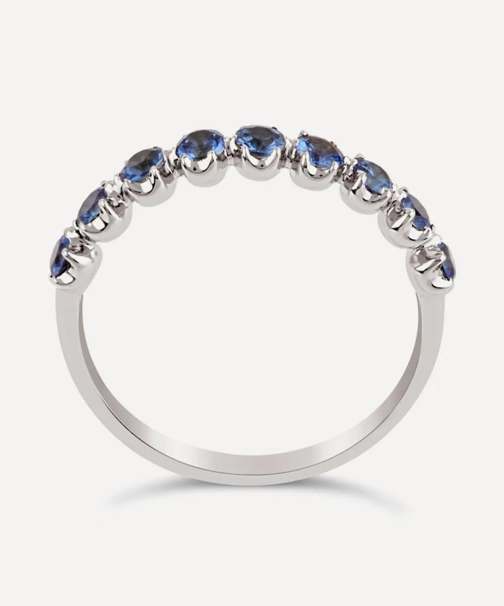 Dinny Hall Rings^White Gold Elyhara Blue Sapphire Half Eternity Ring