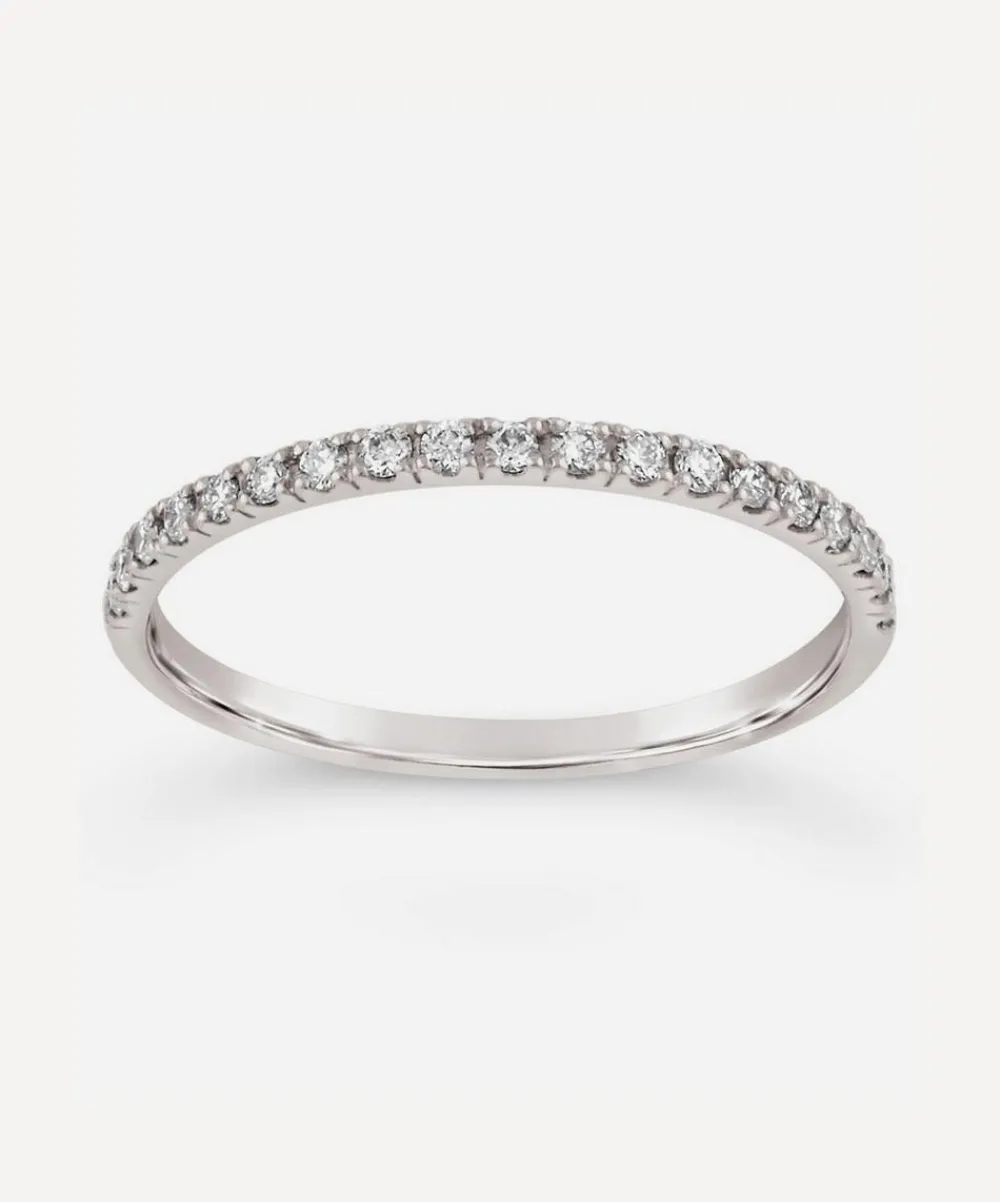 Dinny Hall Rings^White Gold Micro Set Half Eternity Ring