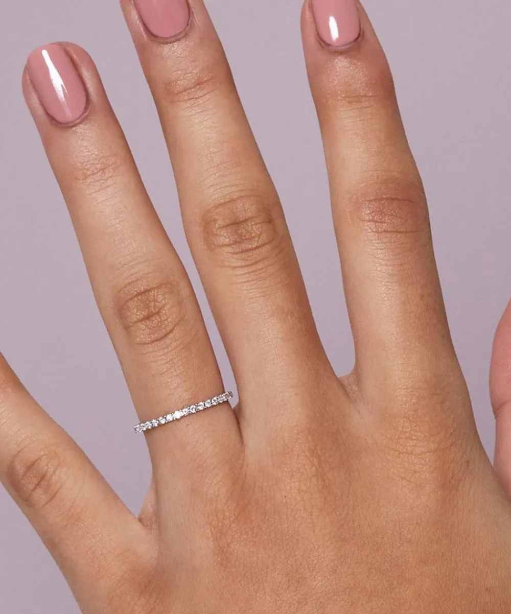Dinny Hall Rings^White Gold Micro Set Half Eternity Ring