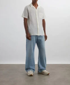 YMC Shirts^White Malick Seersucker Short-Sleeve Shirt