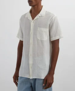 YMC Shirts^White Malick Seersucker Short-Sleeve Shirt
