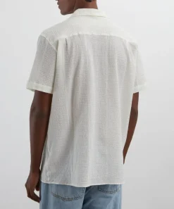 YMC Shirts^White Malick Seersucker Short-Sleeve Shirt