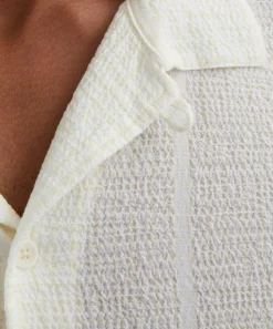 YMC Shirts^White Malick Seersucker Short-Sleeve Shirt