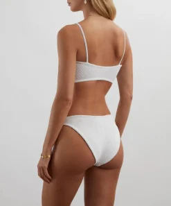 Hunza G Swimwear^White Misty Bikini with Pearly Hoops