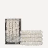 Slip Hair Styling|Wellness^White Skinny Silk Scrunchie Set of Four