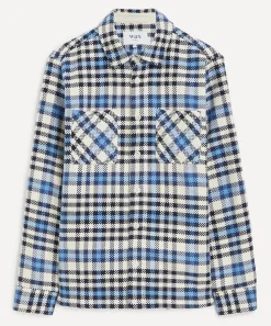 Wax London Coats & Jackets^Whiting Ecru-Blue Strand Check Overshirt