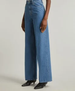 Toteme Jeans^Wide Leg Vibrant Blue Denim Jeans