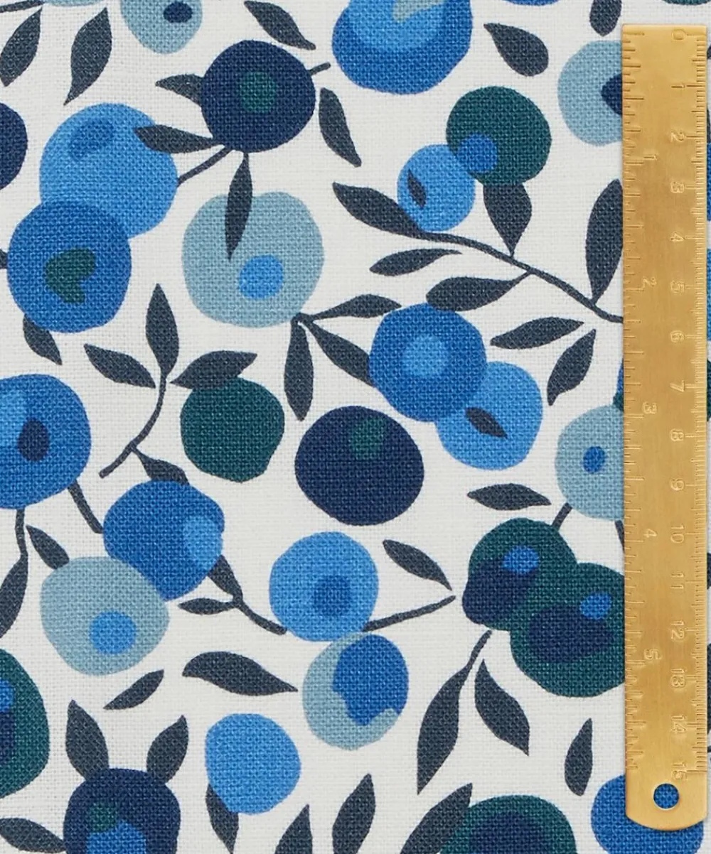 Liberty Interiors Furnishing Fabrics^Wiltshire Blossom Landsdowne Linen in Lapis Dark