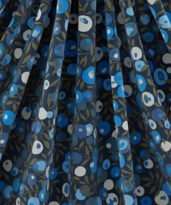 Liberty Interiors Furnishing Fabrics^Wiltshire Blossom Wellington Velvet in Lapis Dark