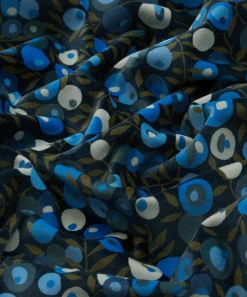 Liberty Interiors Furnishing Fabrics^Wiltshire Blossom Wellington Velvet in Lapis Dark