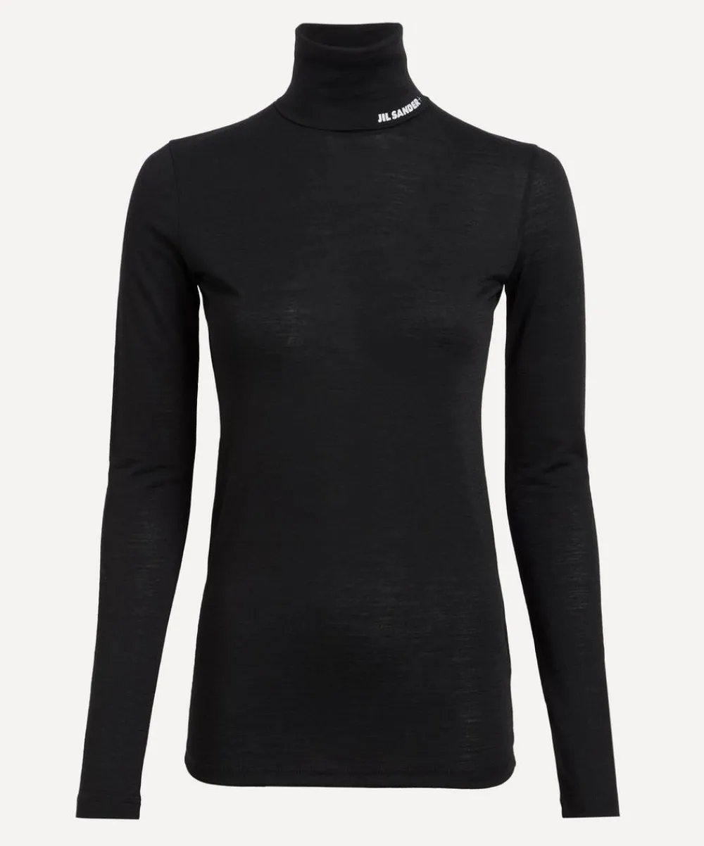 Jil Sander Tops^Wool-Blend High-Neck T-Shirt