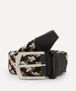 Anderson's Belts^Woven Elasticated Multicoloured Blue Belt