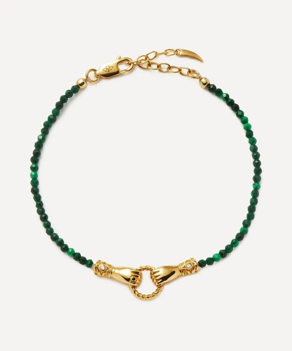 Missoma Bracelets^X Harris Reed 18ct Gold-Plated In Good Hands Mini Beaded Gemstone Bracelet