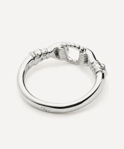 Missoma Rings^X Harris Reed Rhodium-Plated In Good Hands Stacking Ring