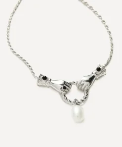 Missoma Necklaces^X Harris Reed Silver-Plated In Good Hands Drop Pendant Necklace