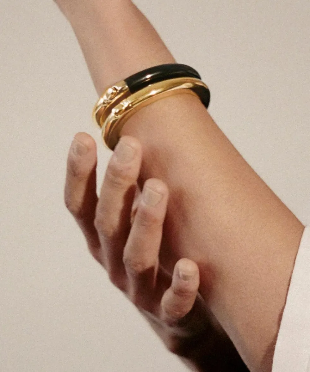 Monica Vinader Bracelets^X Kate Young 18ct Gold-Plated Vermeil Silver Gemstone Bangle Bracelet