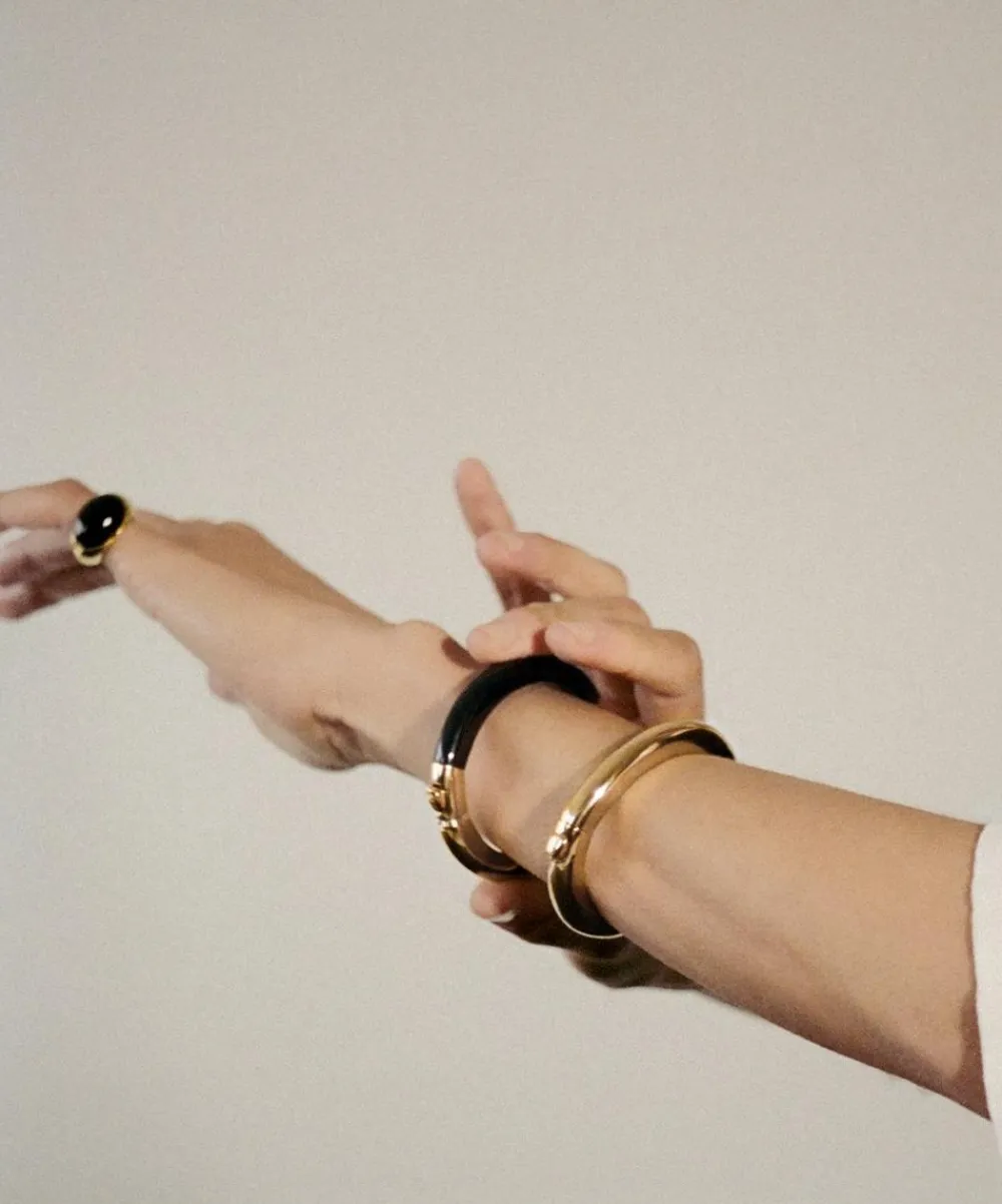 Monica Vinader Bracelets^X Kate Young 18ct Gold-Plated Vermeil Silver Gemstone Bangle Bracelet