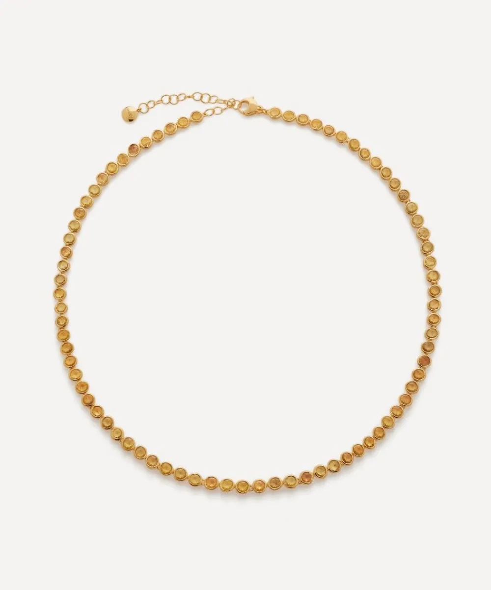 Monica Vinader Necklaces^X Kate Young 18ct Gold-Plated Vermeil Silver Gemstone Tennis Necklace
