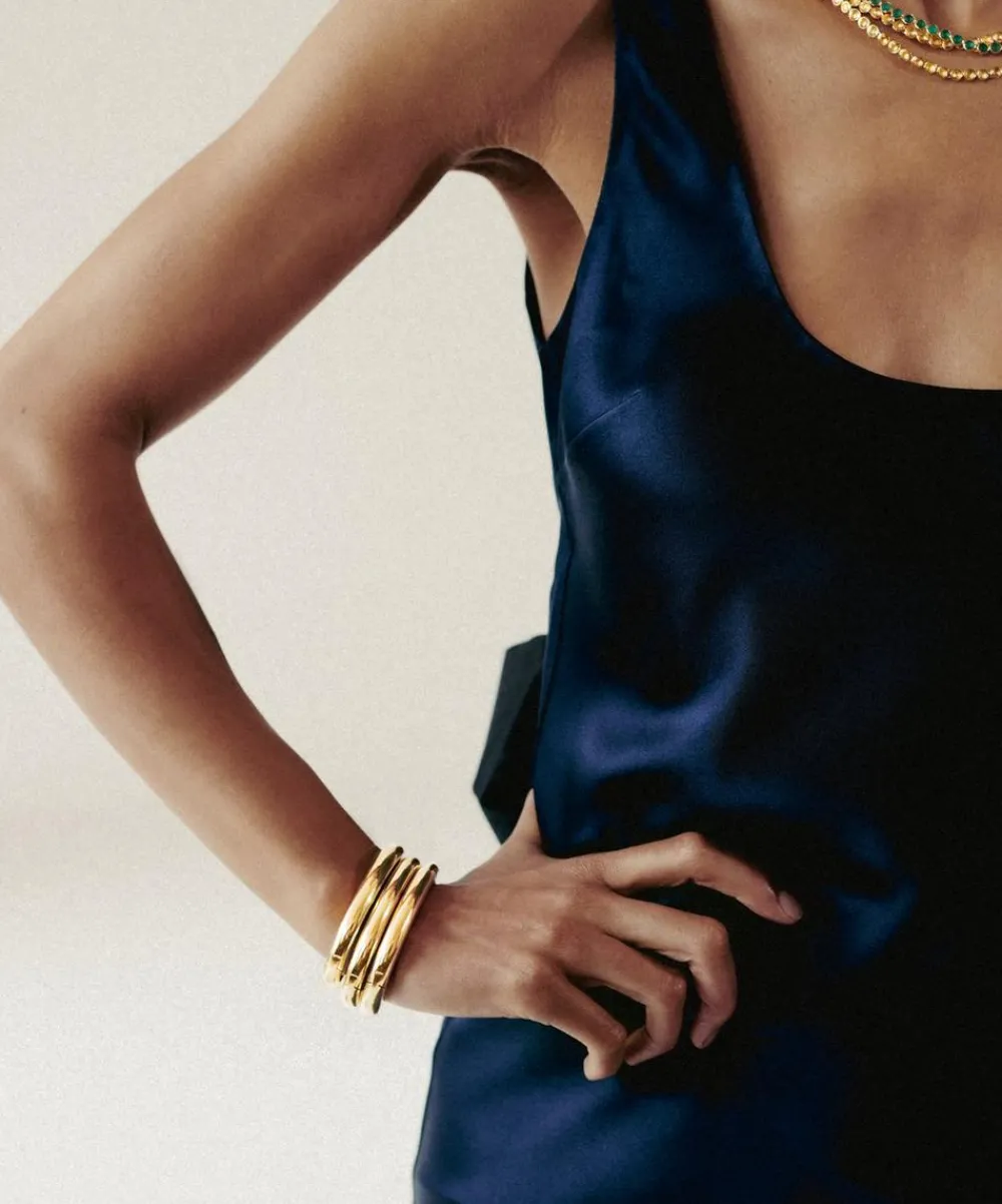 Monica Vinader Necklaces^X Kate Young 18ct Gold-Plated Vermeil Silver Gemstone Tennis Necklace