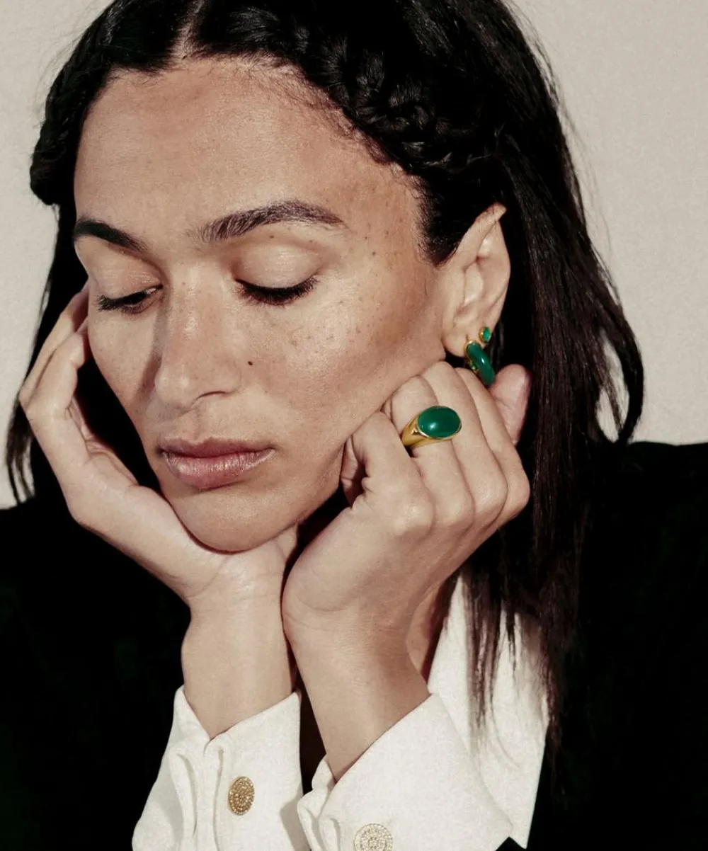 Monica Vinader Rings^X Kate Young 18ct Gold-Plated Vermeil Silver Gemstone Ring