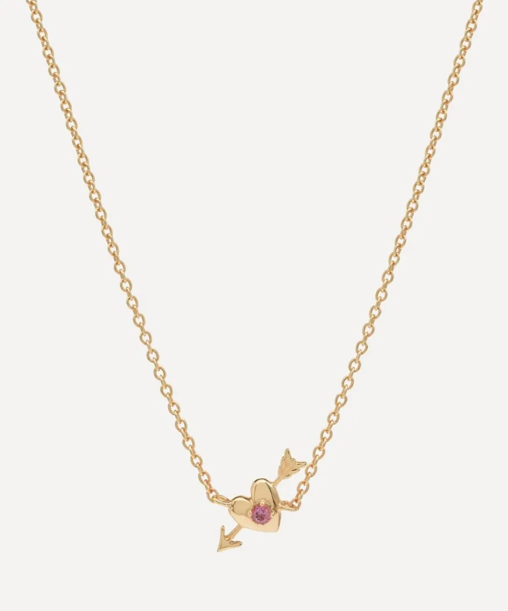 Anna + Nina Necklaces|Necklaces^x Liberty 14ct Gold Arrowed Heart Pendant Necklace