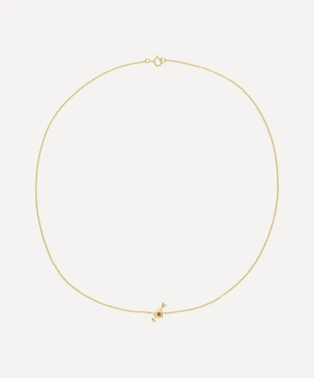 Anna + Nina Necklaces|Necklaces^x Liberty 14ct Gold Arrowed Heart Pendant Necklace