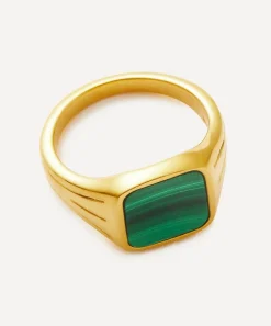 Missoma Rings^X Lucy Williams 18ct Gold-Plated Vermeil Silver Square Signet Ring