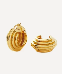 Missoma Earrings^X Lucy Williams 18ct Gold-Plated Medium Chunky Ridge Hoop Earrings
