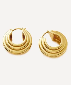 Missoma Earrings^X Lucy Williams 18ct Gold-Plated Medium Chunky Ridge Hoop Earrings