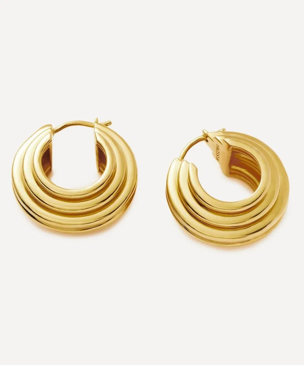 Missoma Earrings^X Lucy Williams 18ct Gold-Plated Medium Chunky Ridge Hoop Earrings