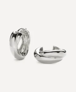 Missoma Earrings^X Lucy Williams Silver-Plated Chunky Medium Entwine Hoop Earrings