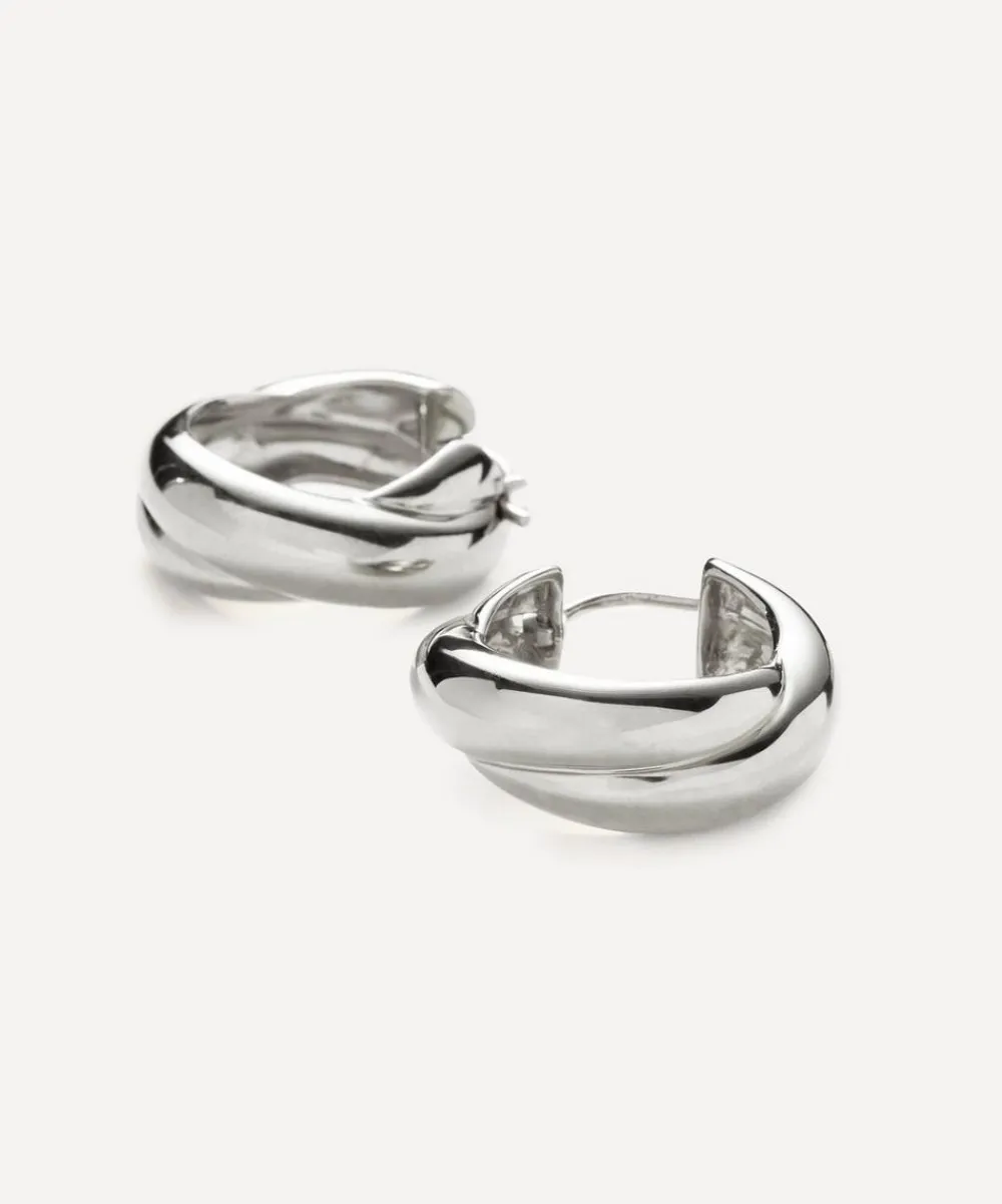 Missoma Earrings^X Lucy Williams Silver-Plated Chunky Medium Entwine Hoop Earrings