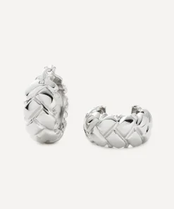 Missoma Earrings^X Lucy Williams Sterling Silver Waffle Mini Hoop Earrings