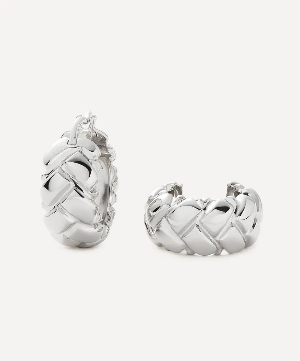 Missoma Earrings^X Lucy Williams Sterling Silver Waffle Mini Hoop Earrings