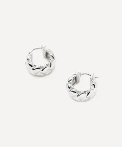 Missoma Earrings^X Lucy Williams Sterling Silver Waffle Mini Hoop Earrings