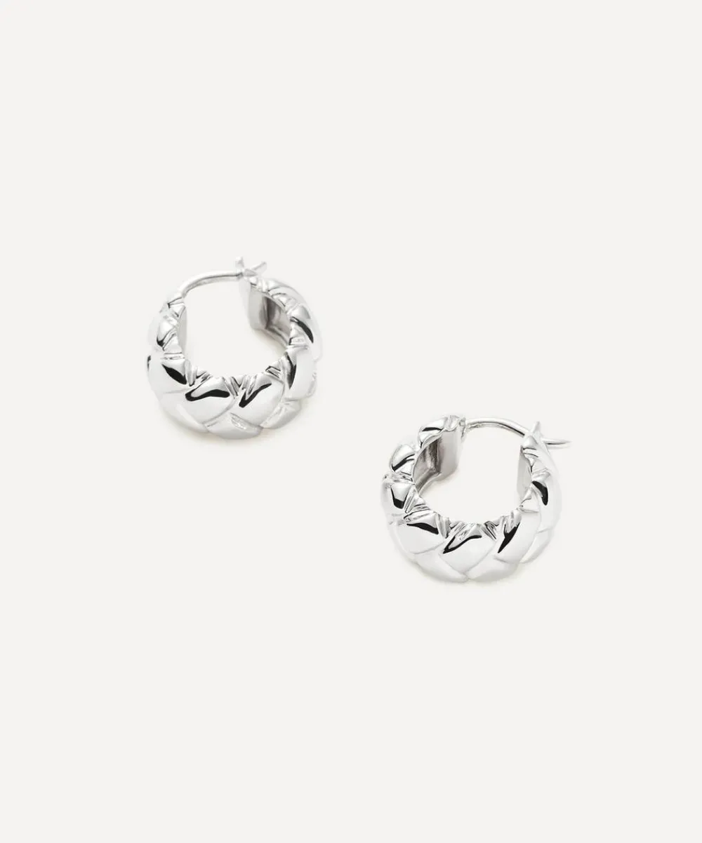 Missoma Earrings^X Lucy Williams Sterling Silver Waffle Mini Hoop Earrings