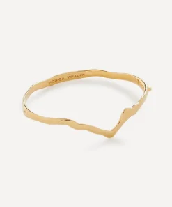 Monica Vinader Bracelets^X Mother of Pearl 18ct Gold Plated Vermeil Sterling Silver Wishbone Bangle