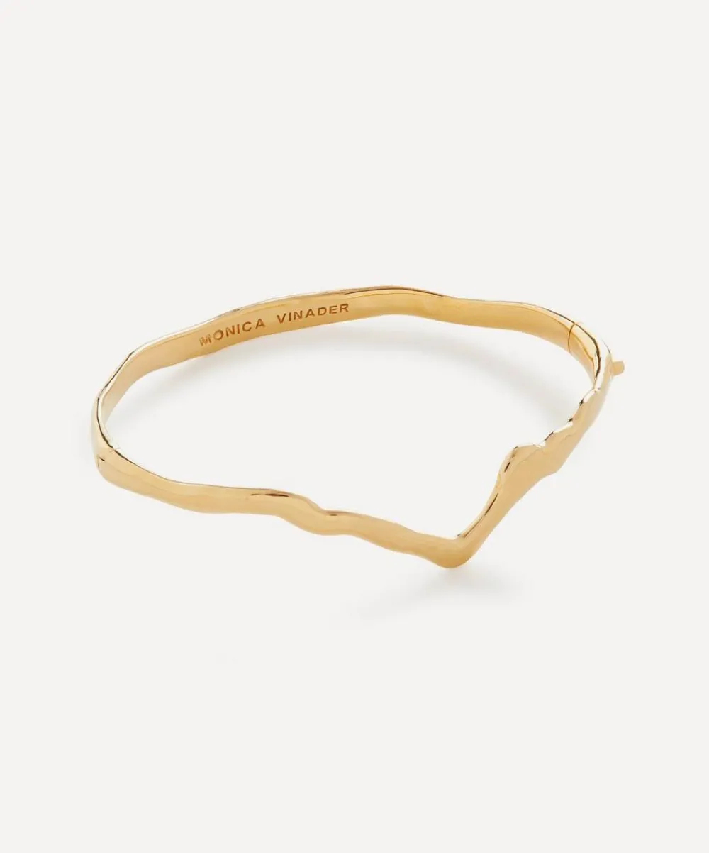 Monica Vinader Bracelets^X Mother of Pearl 18ct Gold Plated Vermeil Sterling Silver Wishbone Bangle