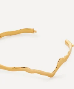 Monica Vinader Bracelets^X Mother of Pearl 18ct Gold Plated Vermeil Sterling Silver Wishbone Bangle