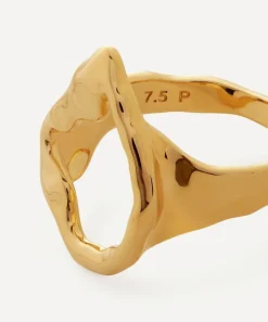 Monica Vinader Rings^X Mother of Pearl 18ct Gold Plated Vermeil Sterling Silver Lagoon Open Ring
