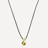 Missoma Necklaces^X Savi 18ct Gold-Plated Ridge Droplet Pendant Necklace